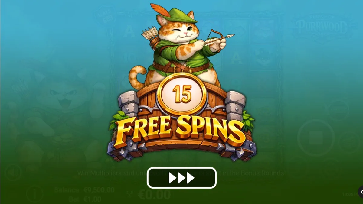 Karakter kucing dalam tema abad pertengahan di slot Prince of Purrwood