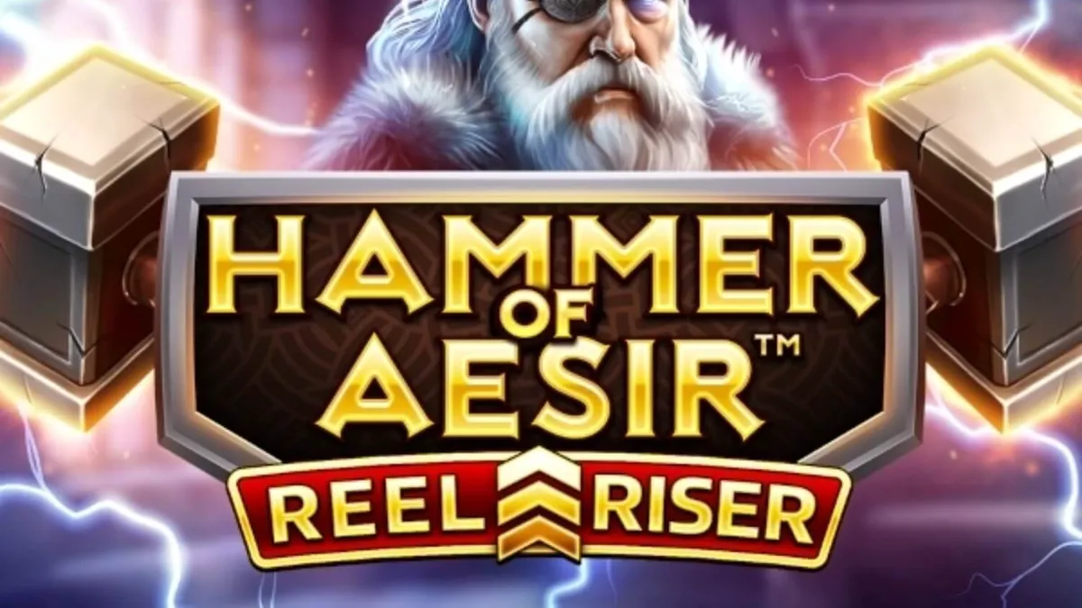 Tampilan visual slot Hammer of Aesir dengan tema mitologi Norse dan palu legendaris